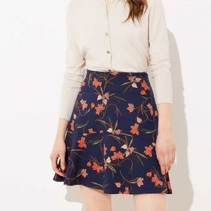 SOLD! Loft Ponte Navy Floral Skirt